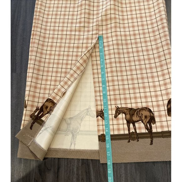 Plaid Western Horse-Themed Beige Maxi Skirt by Intriguing Threads, Est. Size 10 - Picture 9 of 11